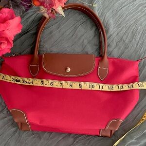 Designer Inspired small tote bag, nylon and genuine leather.